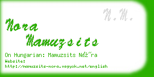 nora mamuzsits business card